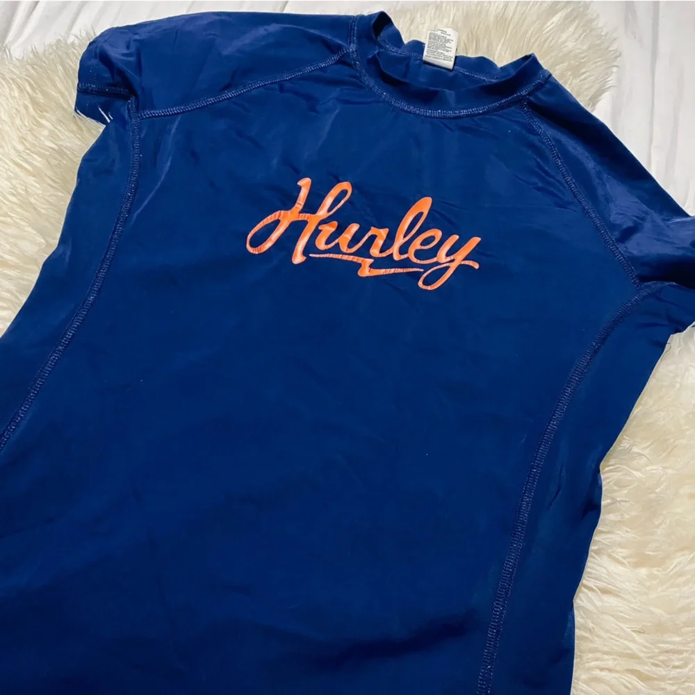 Hurley blue womens rash guard snorkel top XL shirt surf beach pool